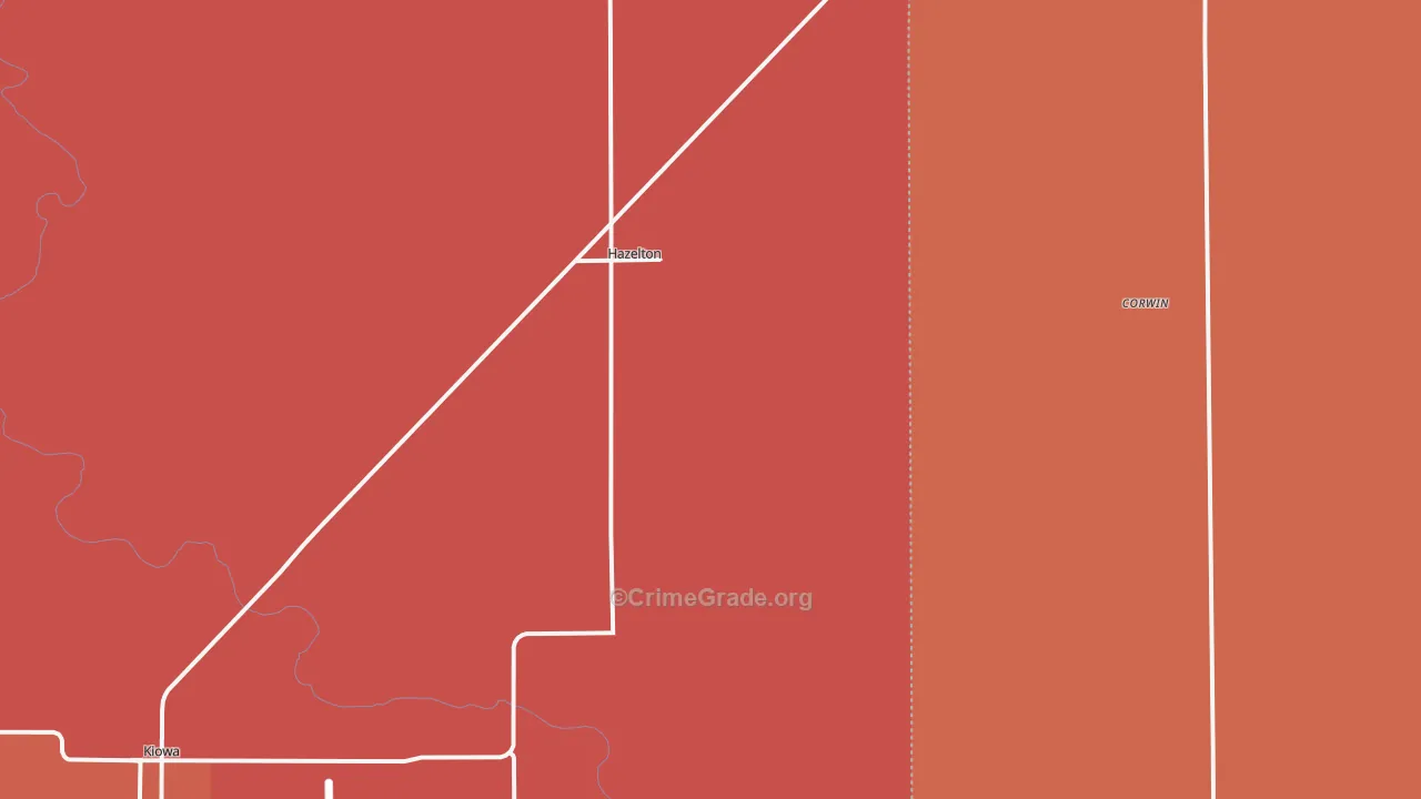 Hazelton, KS Map of Drug-Related Crime Rates
