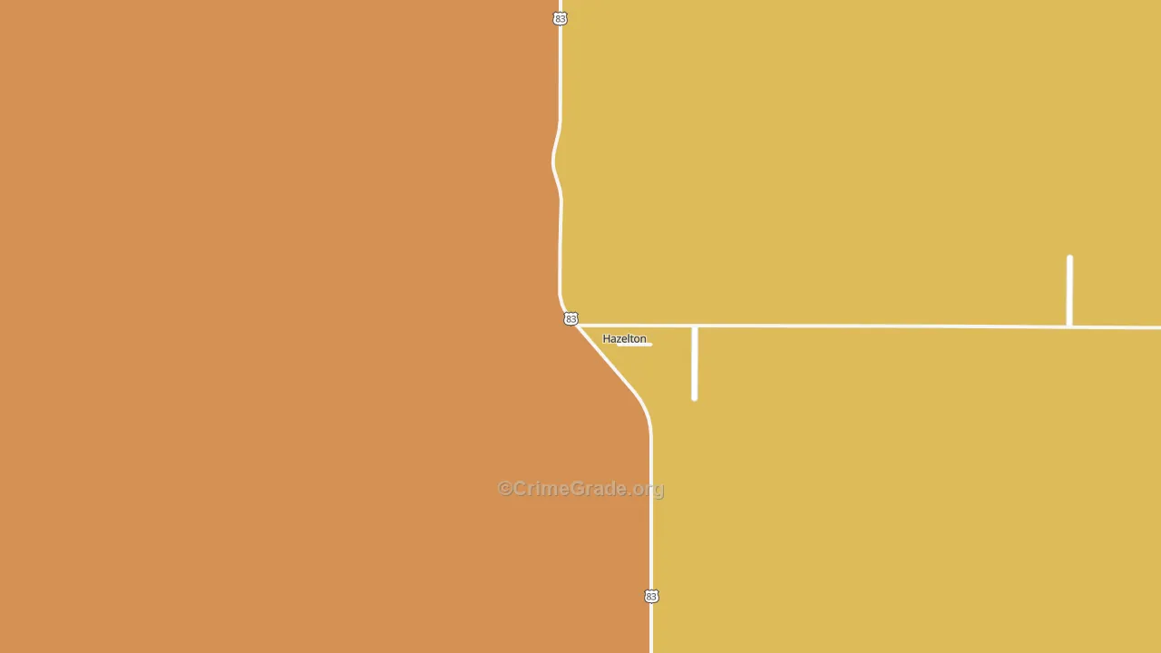 Hazelton, ND Map of Drug-Related Crime Rates
