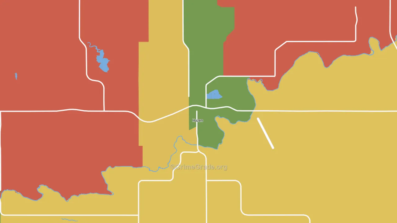 Hazen, ND Map of Drug-Related Crime Rates