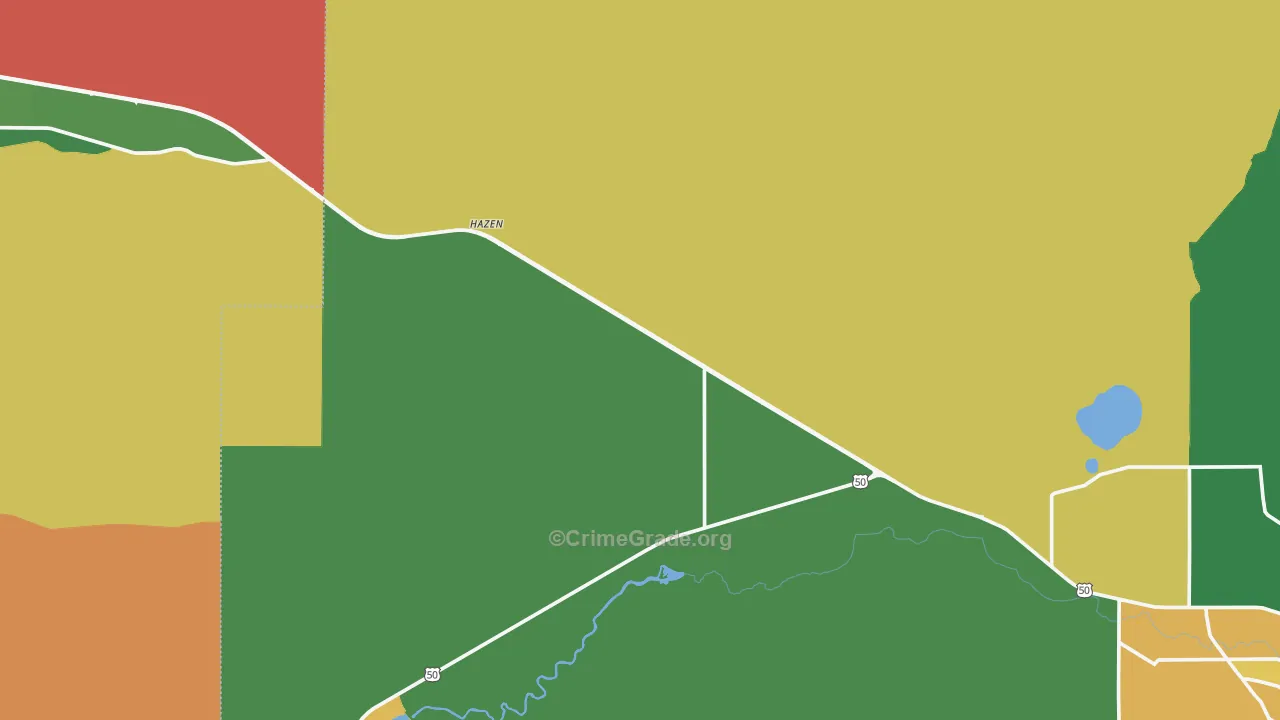 Hazen, NV Map of Drug-Related Crime Rates