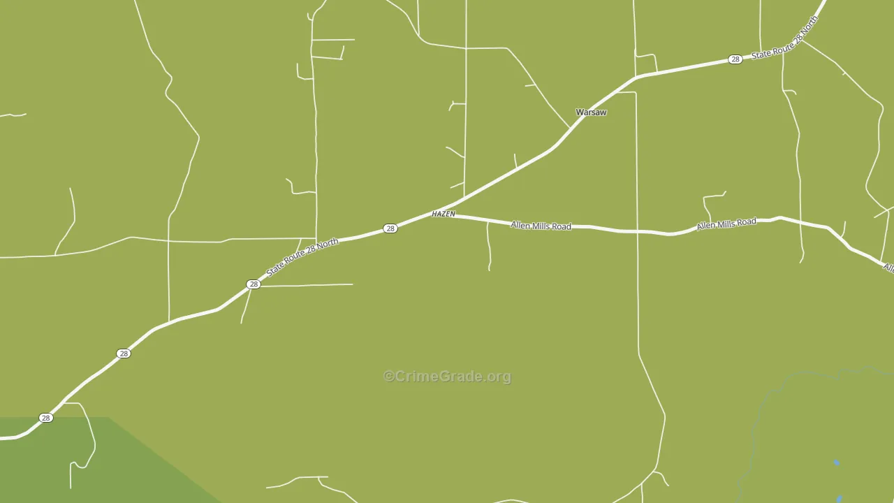 Hazen, PA Map of Drug-Related Crime Rates