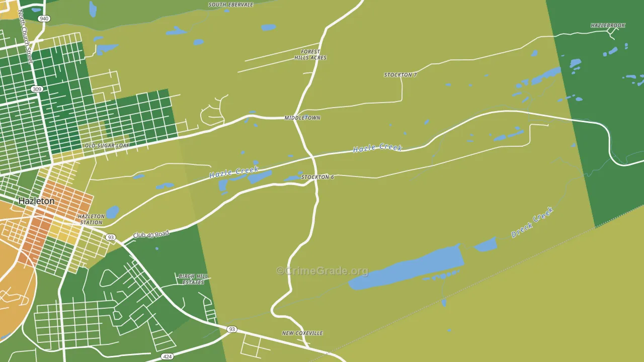 Hazle Township, PA Map of Drug-Related Crime Rates