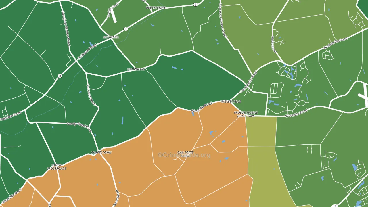 Hazlettville, DE Map of Drug-Related Crime Rates