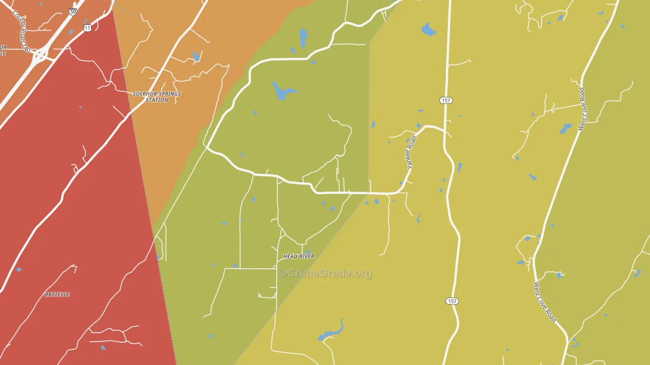 Head River, GA Map of Drug-Related Crime Rates