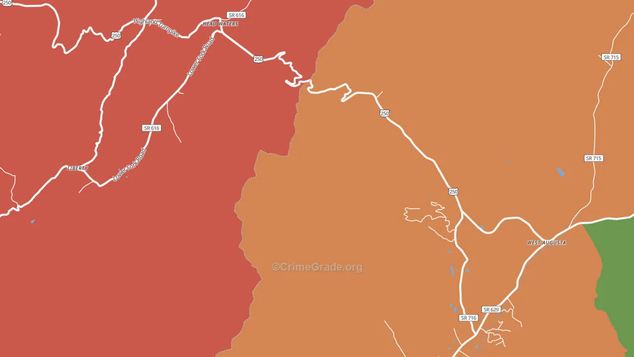 Head Waters, VA Map of Drug-Related Crime Rates