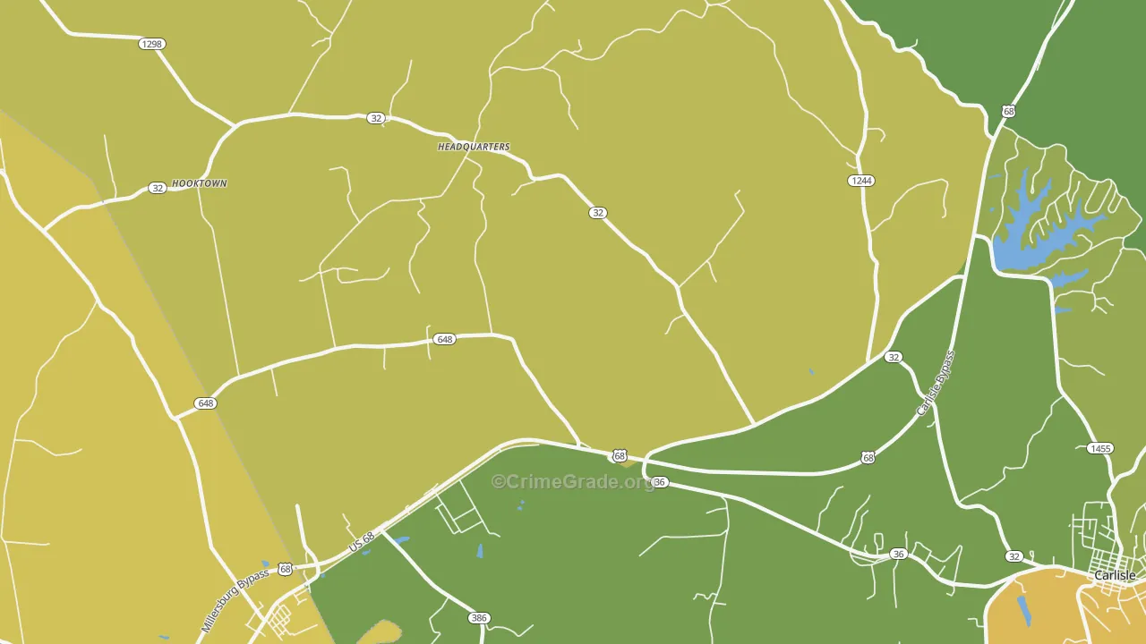 Headquarters, KY Map of Drug-Related Crime Rates