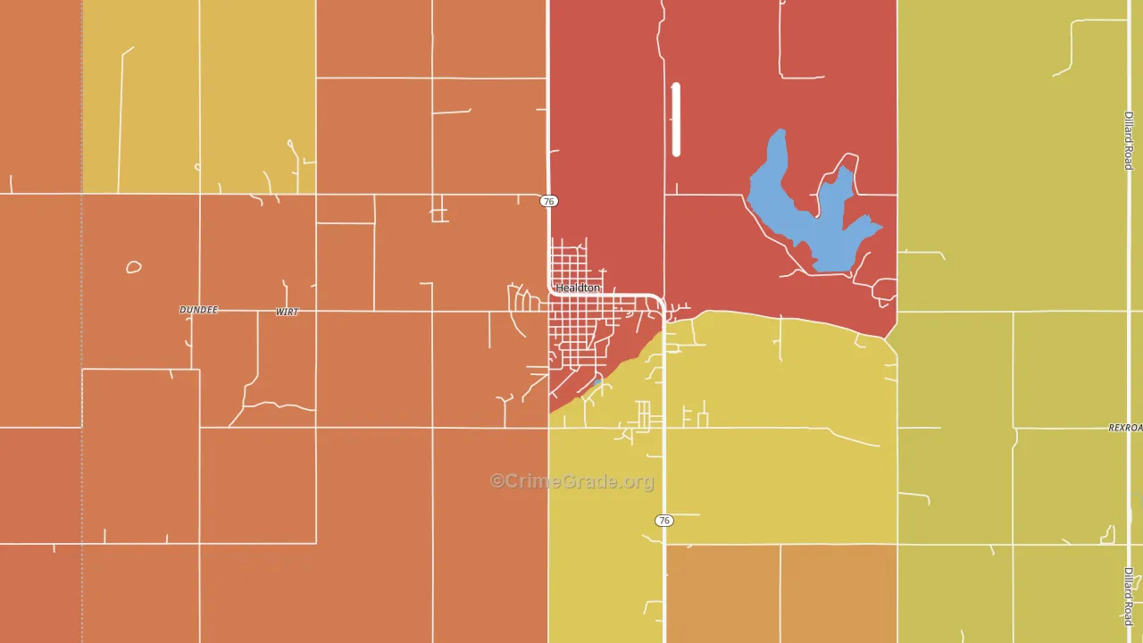 Healdton, OK Map of Drug-Related Crime Rates