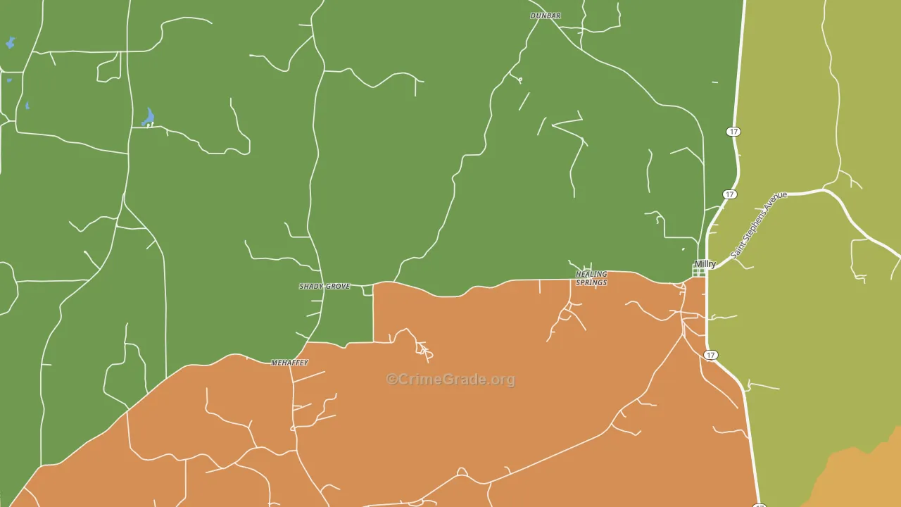 Healing Springs, AL Map of Drug-Related Crime Rates