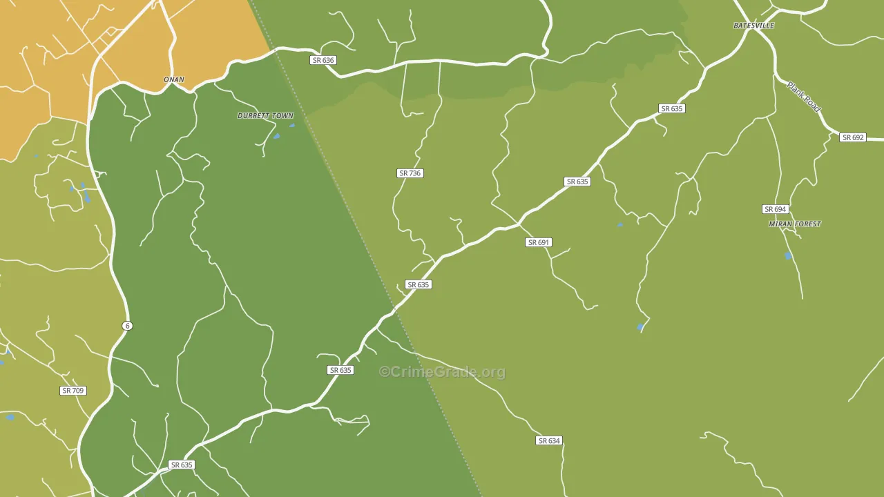 Heards, VA Map of Drug-Related Crime Rates