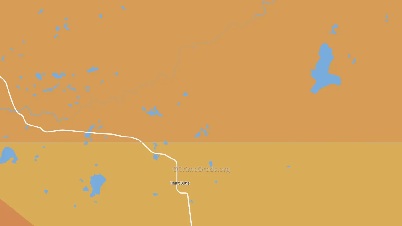 Heart Butte, MT Map of Drug-Related Crime Rates