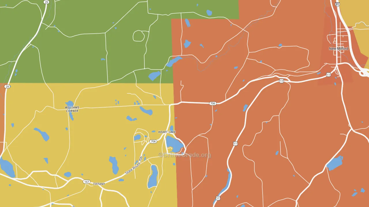 Heart Lake, PA Map of Drug-Related Crime Rates