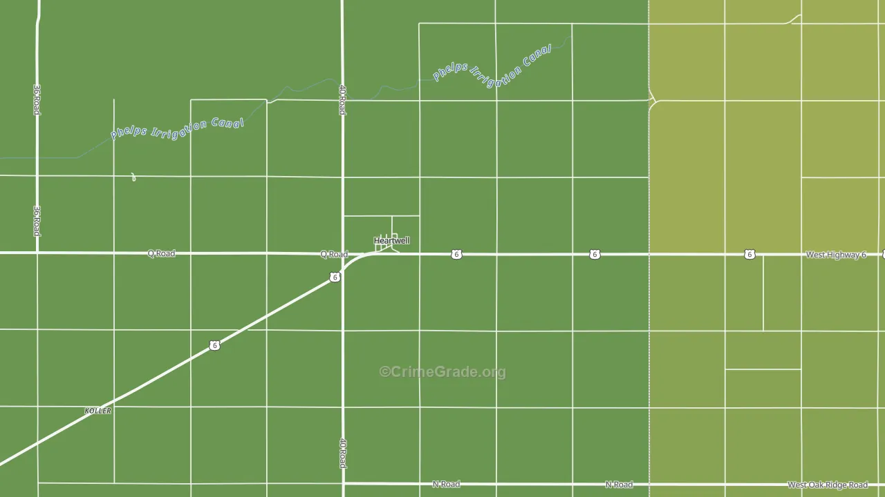 Heartwell, NE Map of Drug-Related Crime Rates