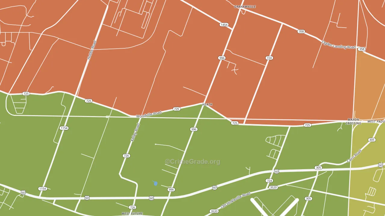 Heath, KY Map of Drug-Related Crime Rates