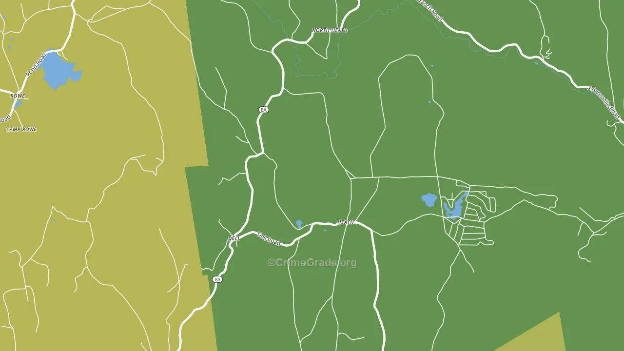 Heath, MA Map of Drug-Related Crime Rates