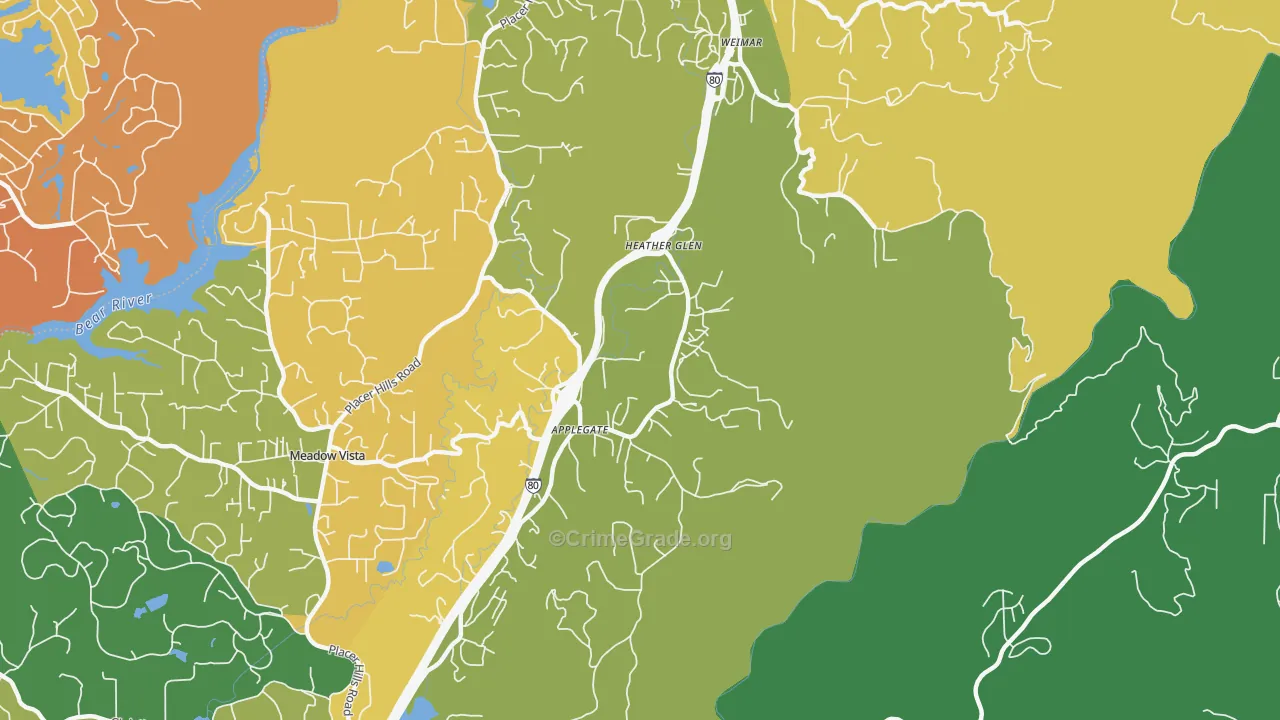 Heather Glen, CA Map of Drug-Related Crime Rates