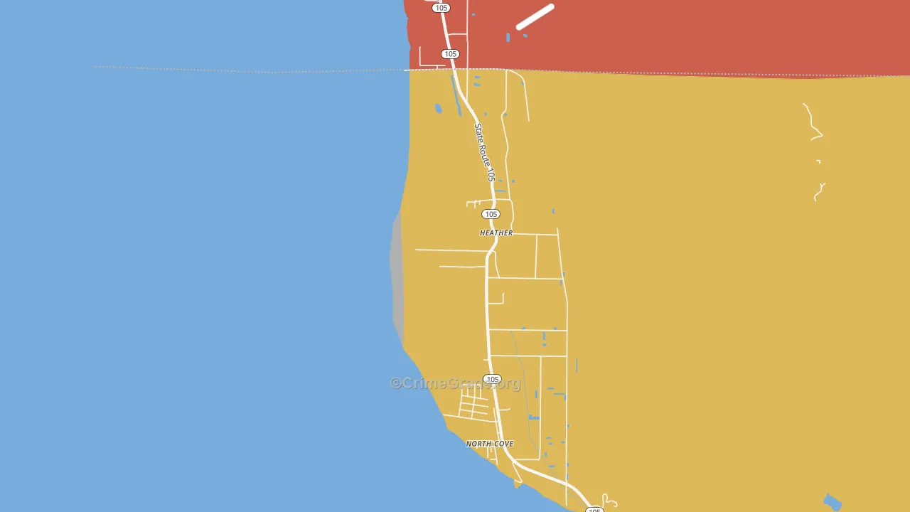Heather, WA Map of Drug-Related Crime Rates