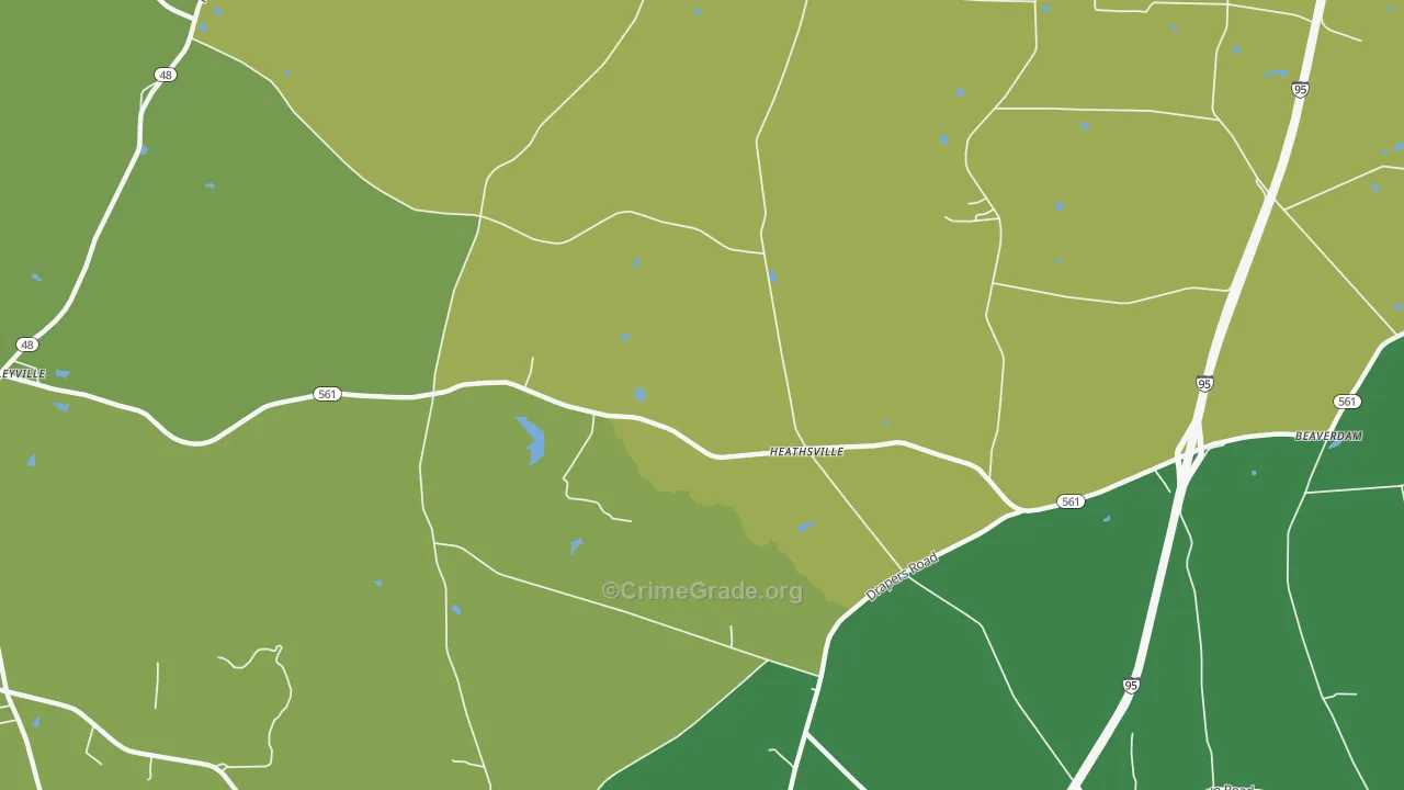 Heathsville, NC Map of Drug-Related Crime Rates