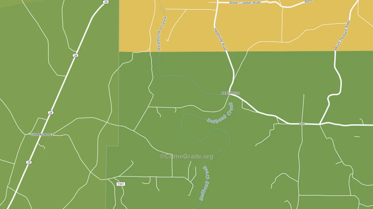Heathville, PA Map of Drug-Related Crime Rates