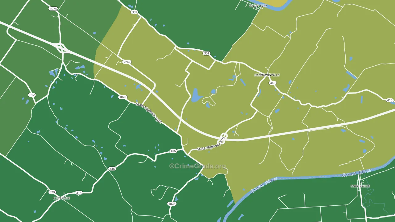Hebbardsville, KY Map of Drug-Related Crime Rates