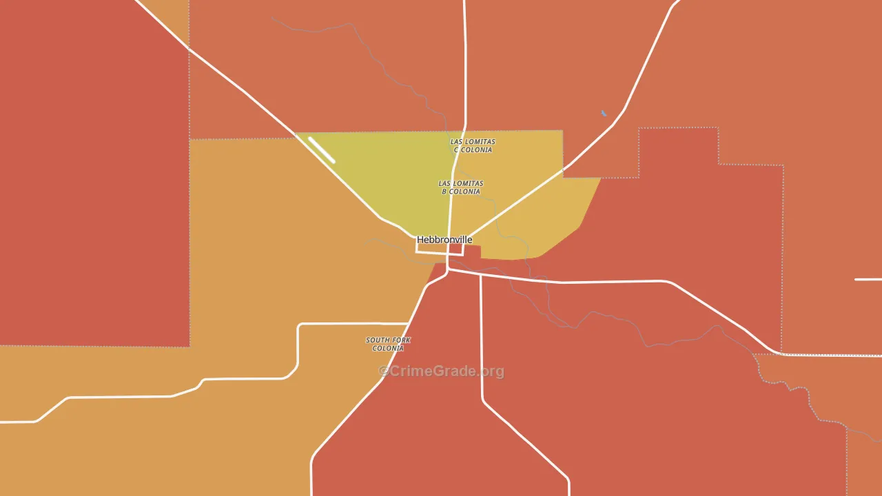 Hebbronville, TX Map of Drug-Related Crime Rates