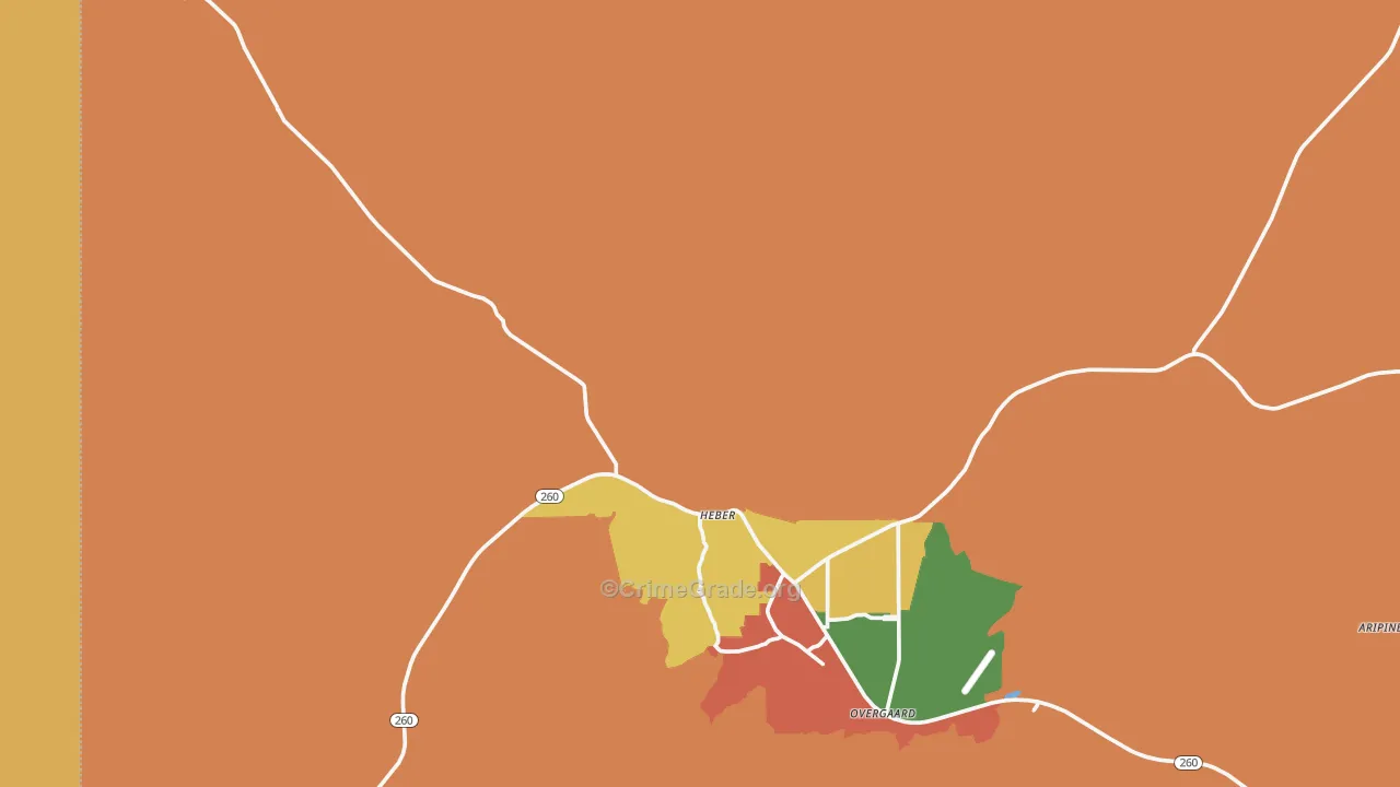 Heber, AZ Map of Drug-Related Crime Rates