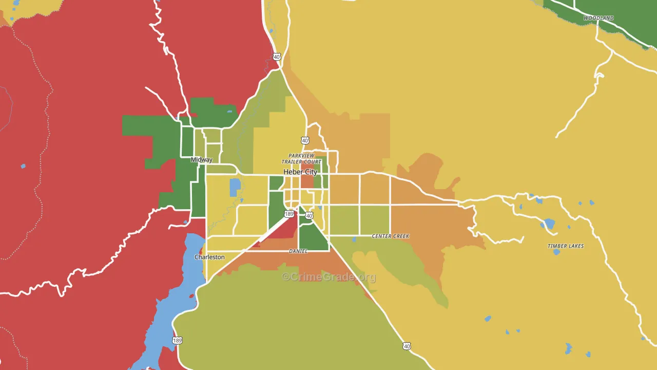 Heber City, UT Map of Drug-Related Crime Rates