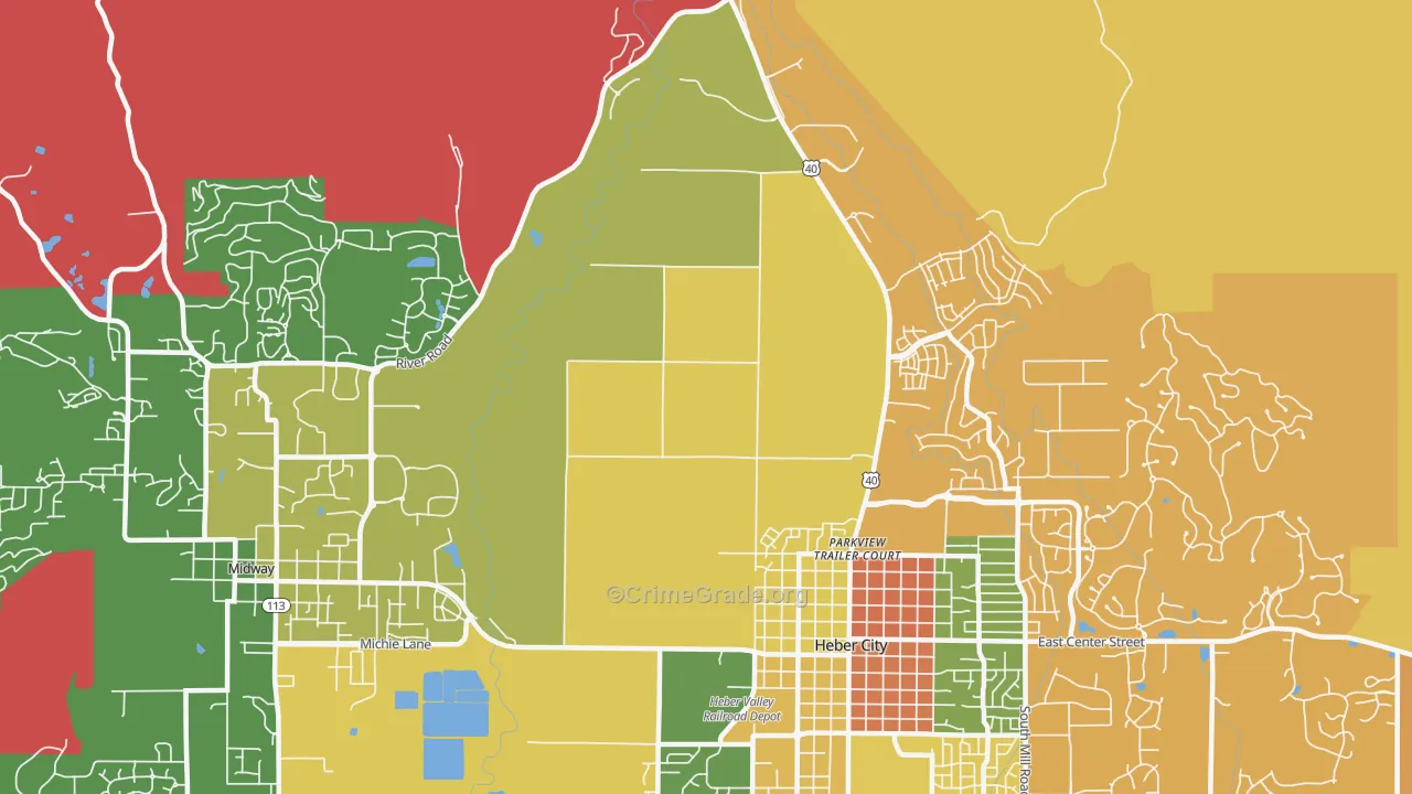 Heber, UT Map of Drug-Related Crime Rates