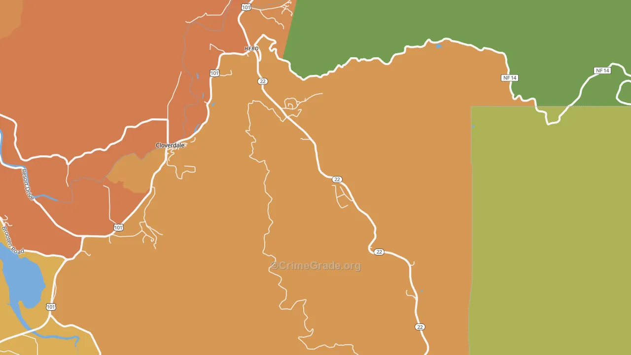 Hebo, OR Map of Drug-Related Crime Rates