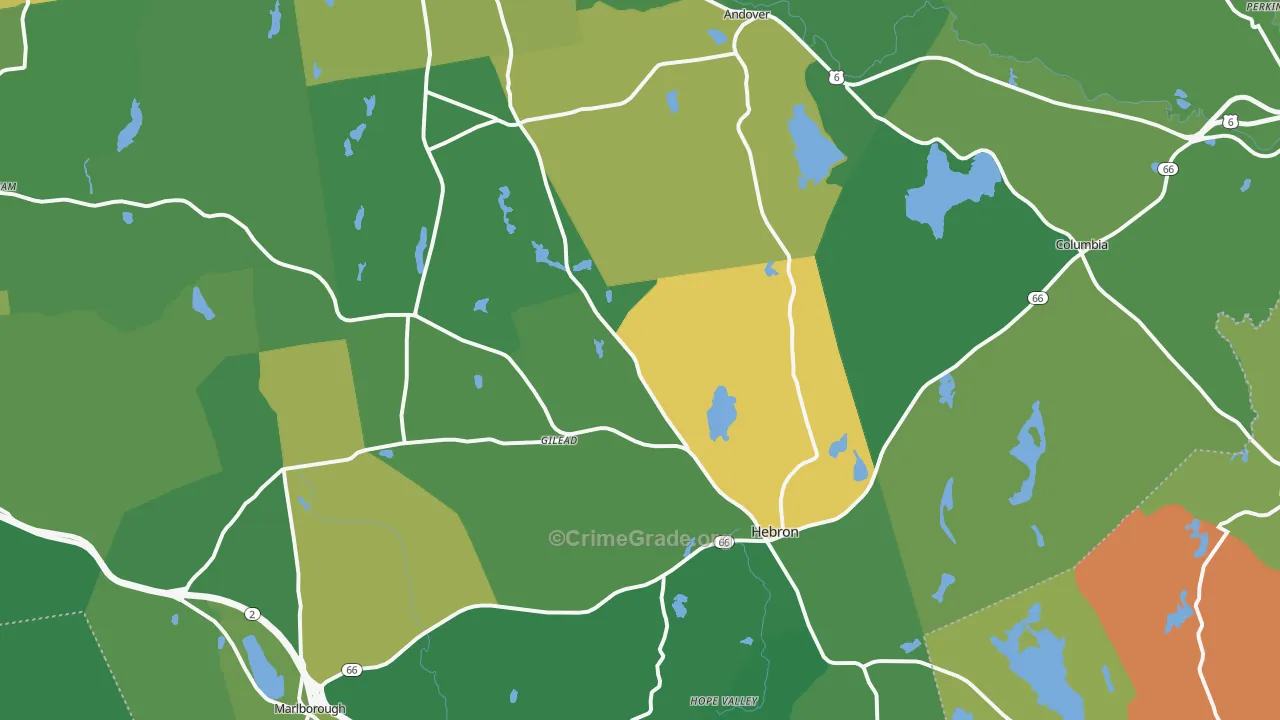 Hebron, CT Map of Drug-Related Crime Rates