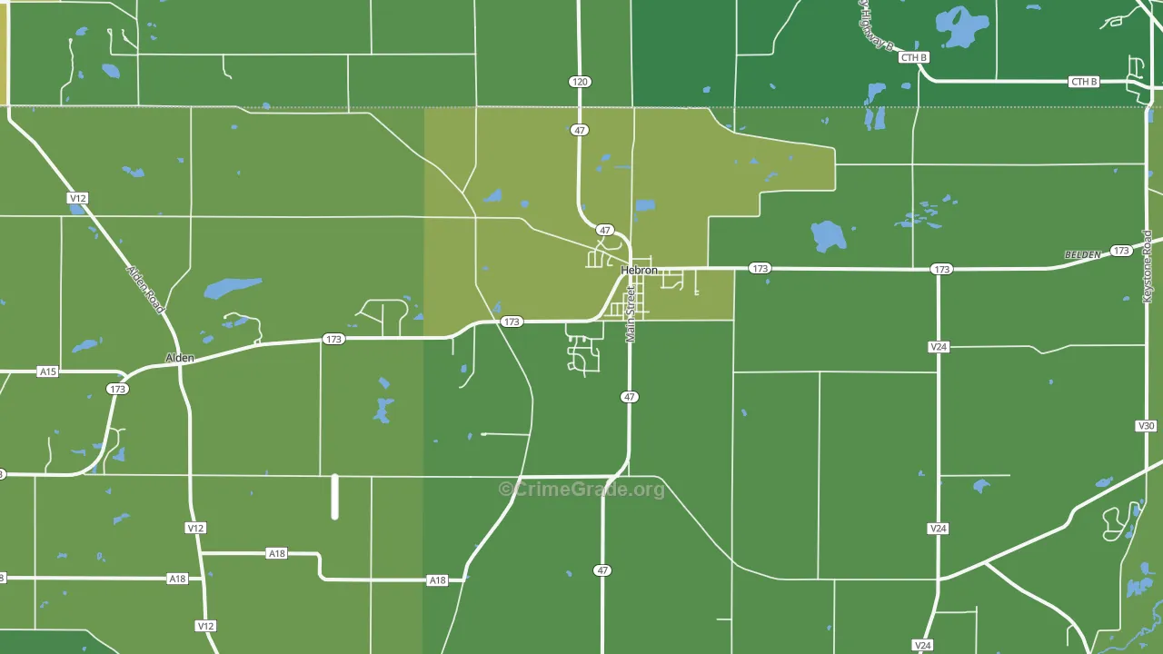 Hebron, IL Map of Drug-Related Crime Rates