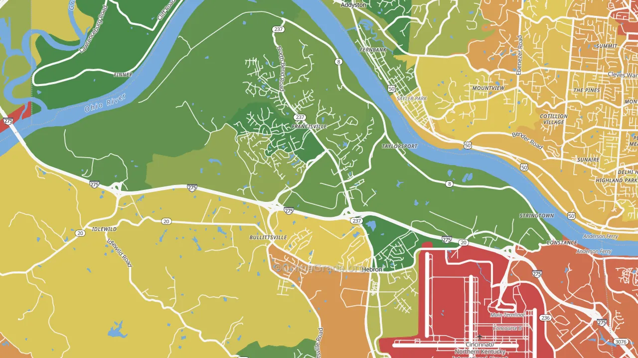 Hebron, KY Map of Drug-Related Crime Rates