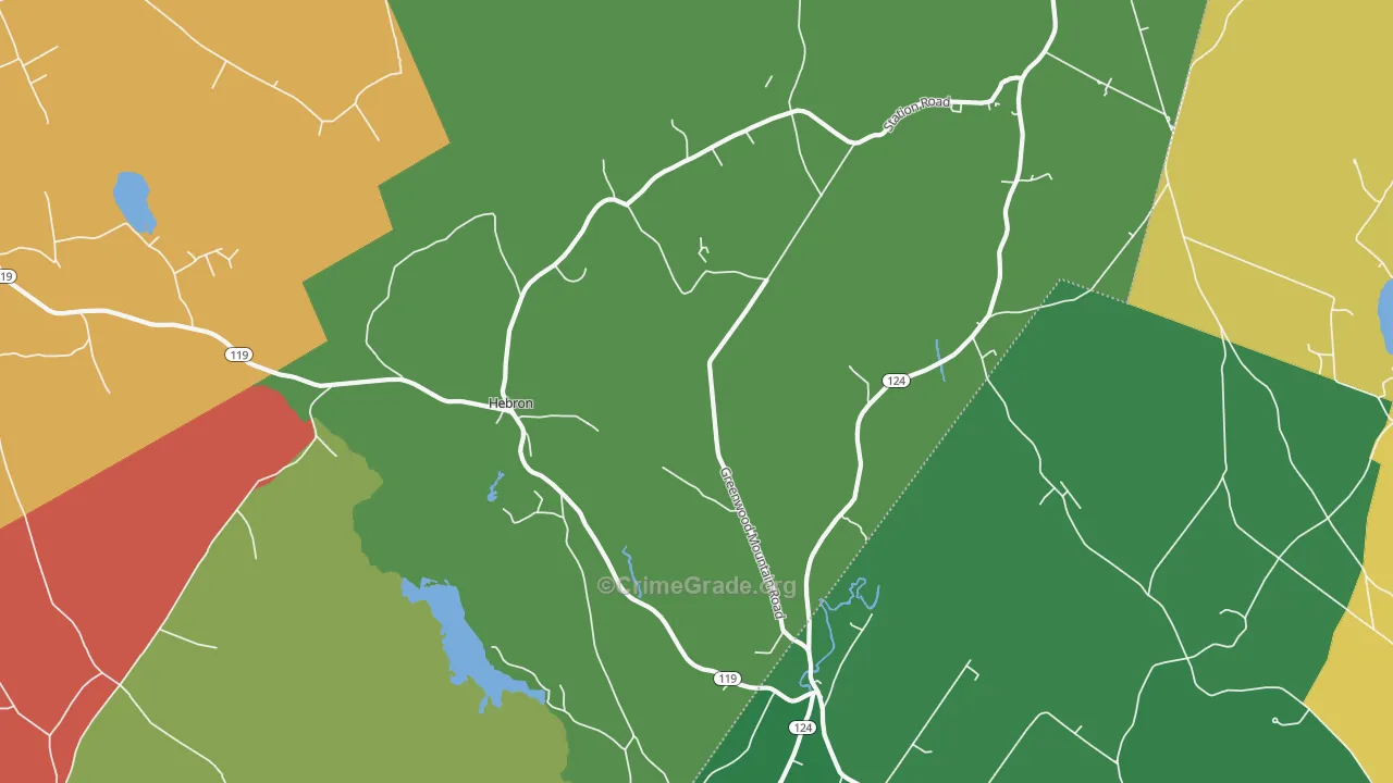 Hebron, ME Map of Drug-Related Crime Rates