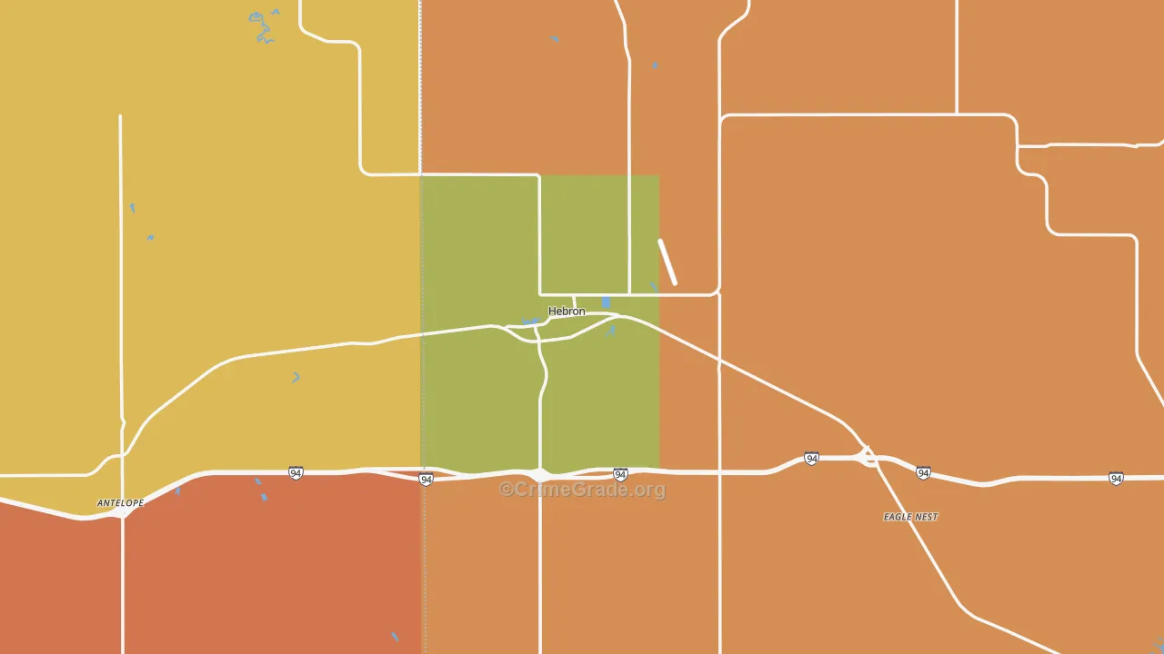 Hebron, ND Map of Drug-Related Crime Rates