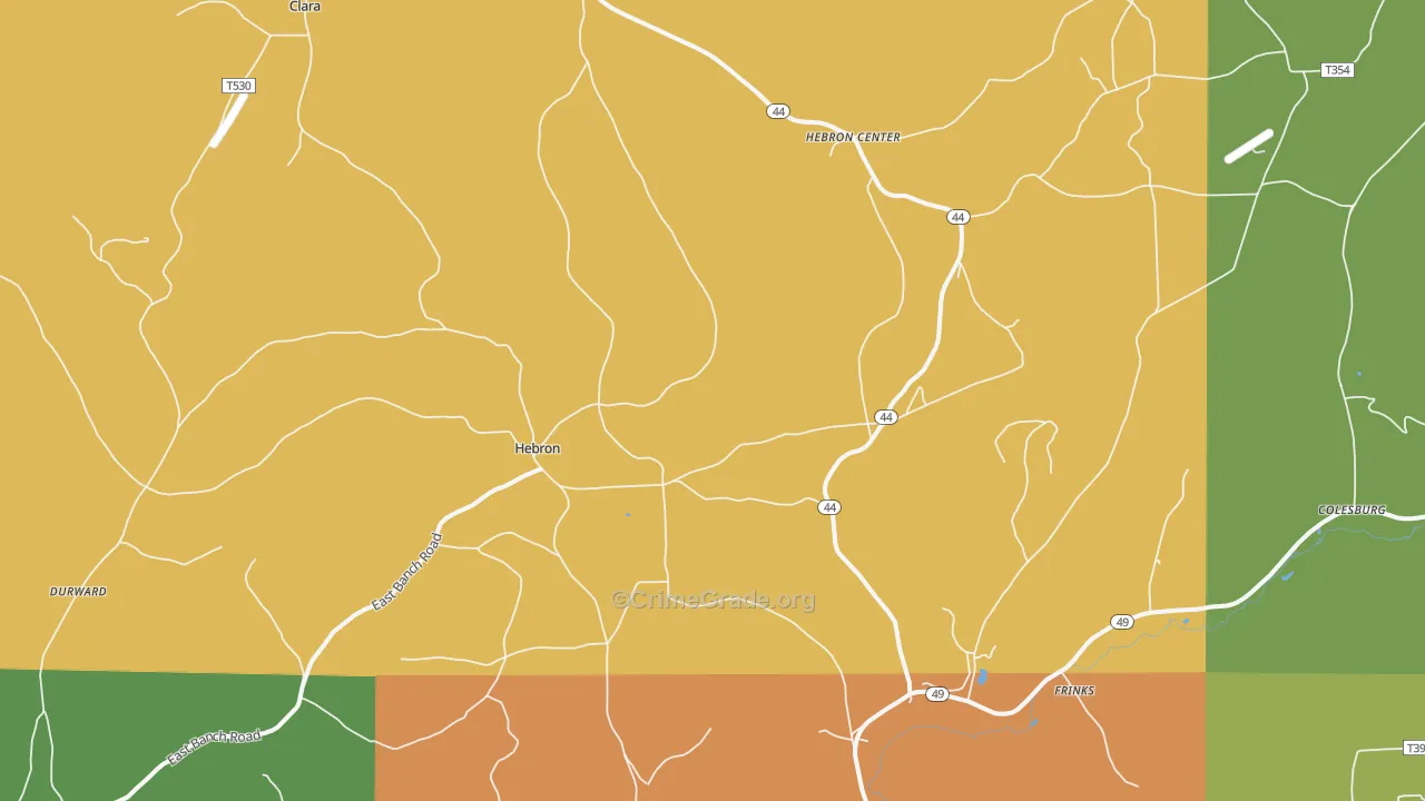 Hebron, PA Map of Drug-Related Crime Rates