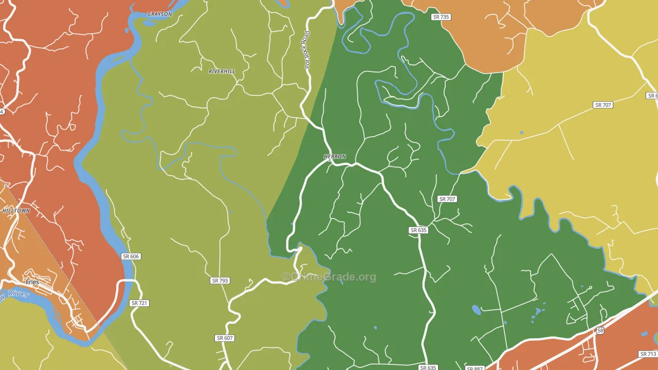 Hebron, VA Map of Drug-Related Crime Rates