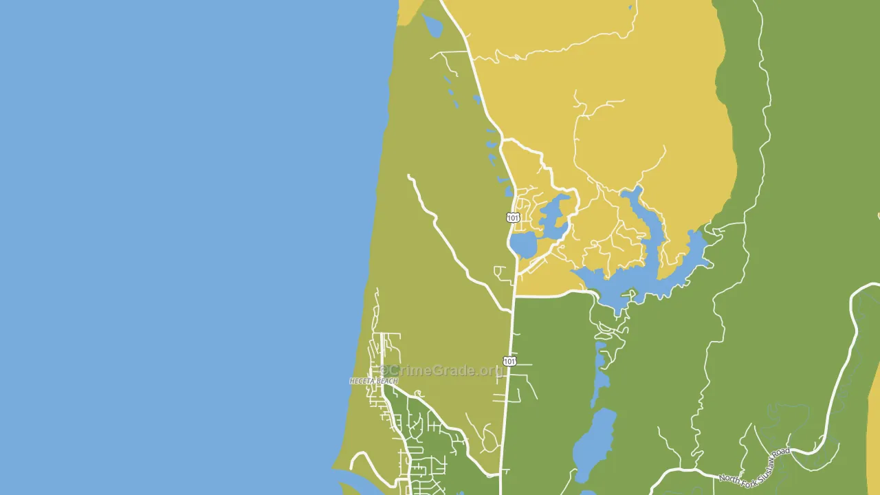 Heceta Beach, OR Map of Drug-Related Crime Rates