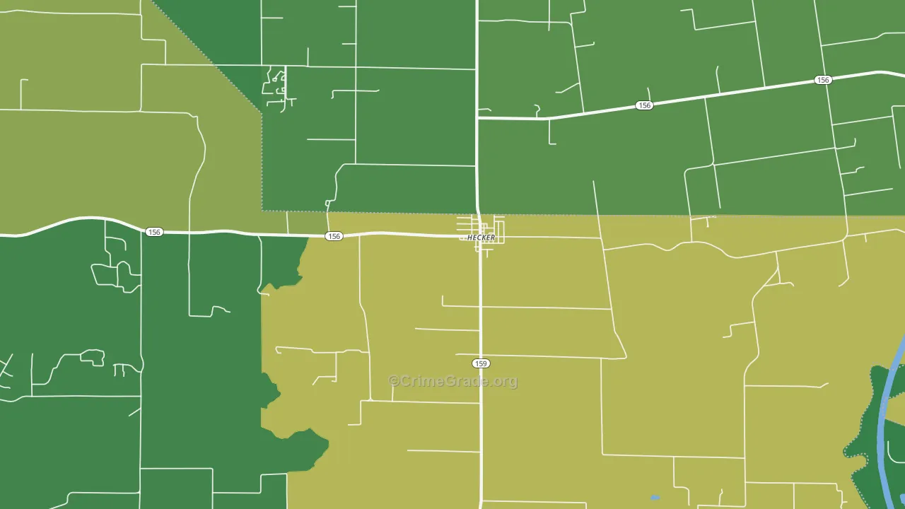 Hecker, IL Map of Drug-Related Crime Rates