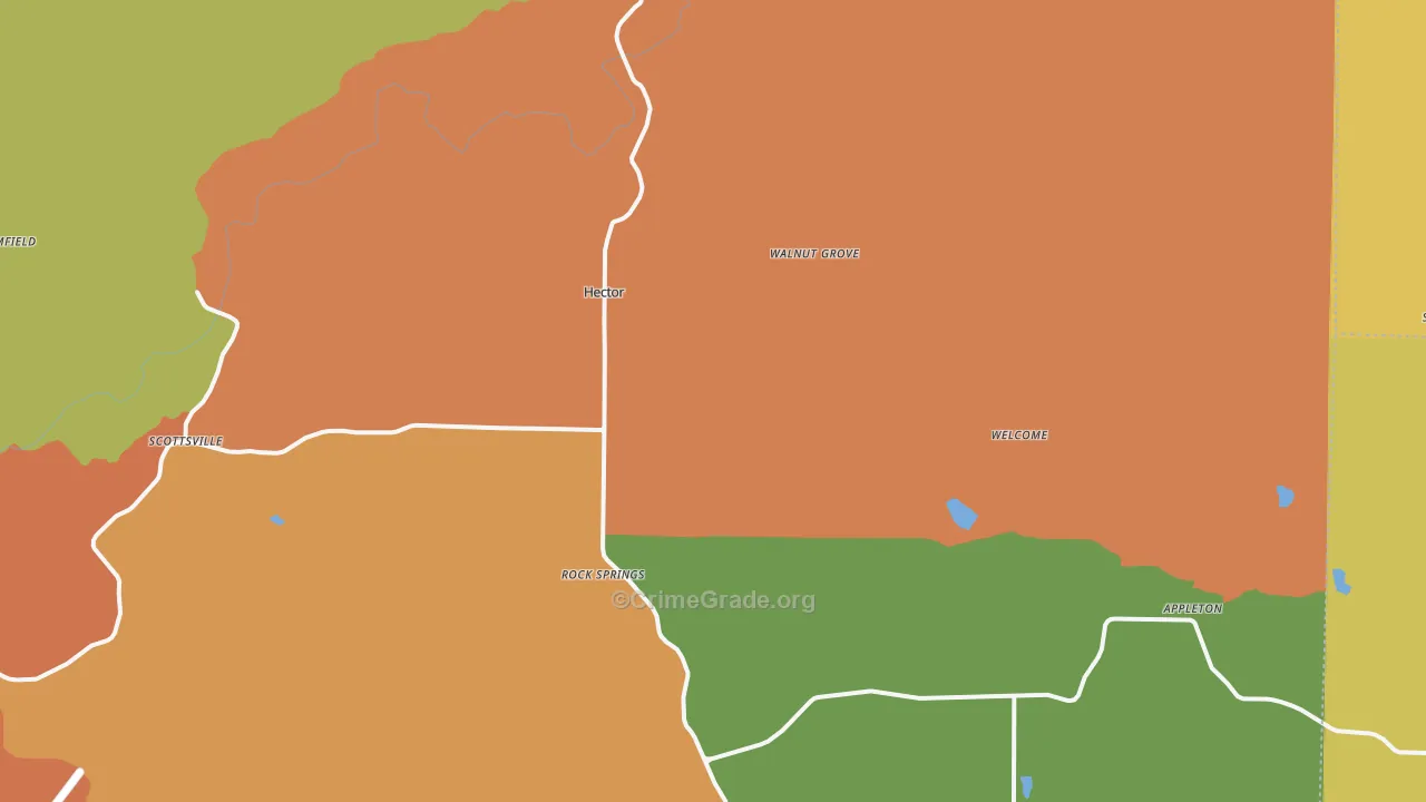 Hector, AR Map of Drug-Related Crime Rates