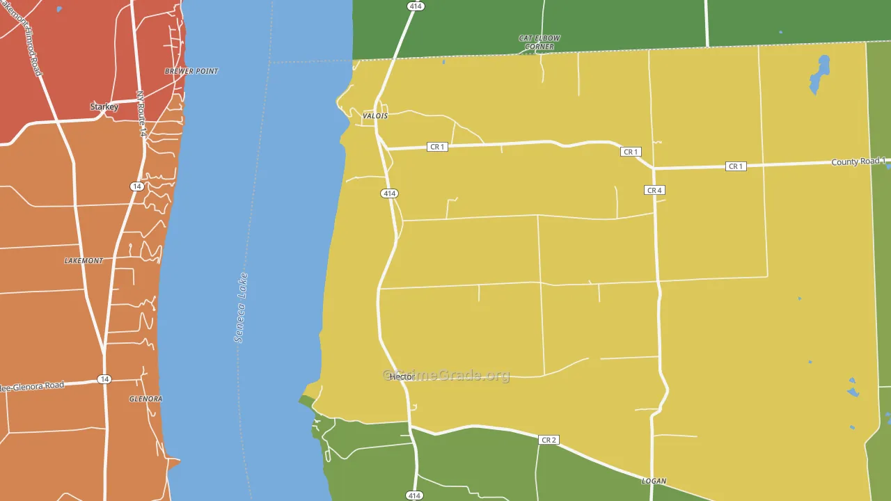 Hector, NY Map of Drug-Related Crime Rates