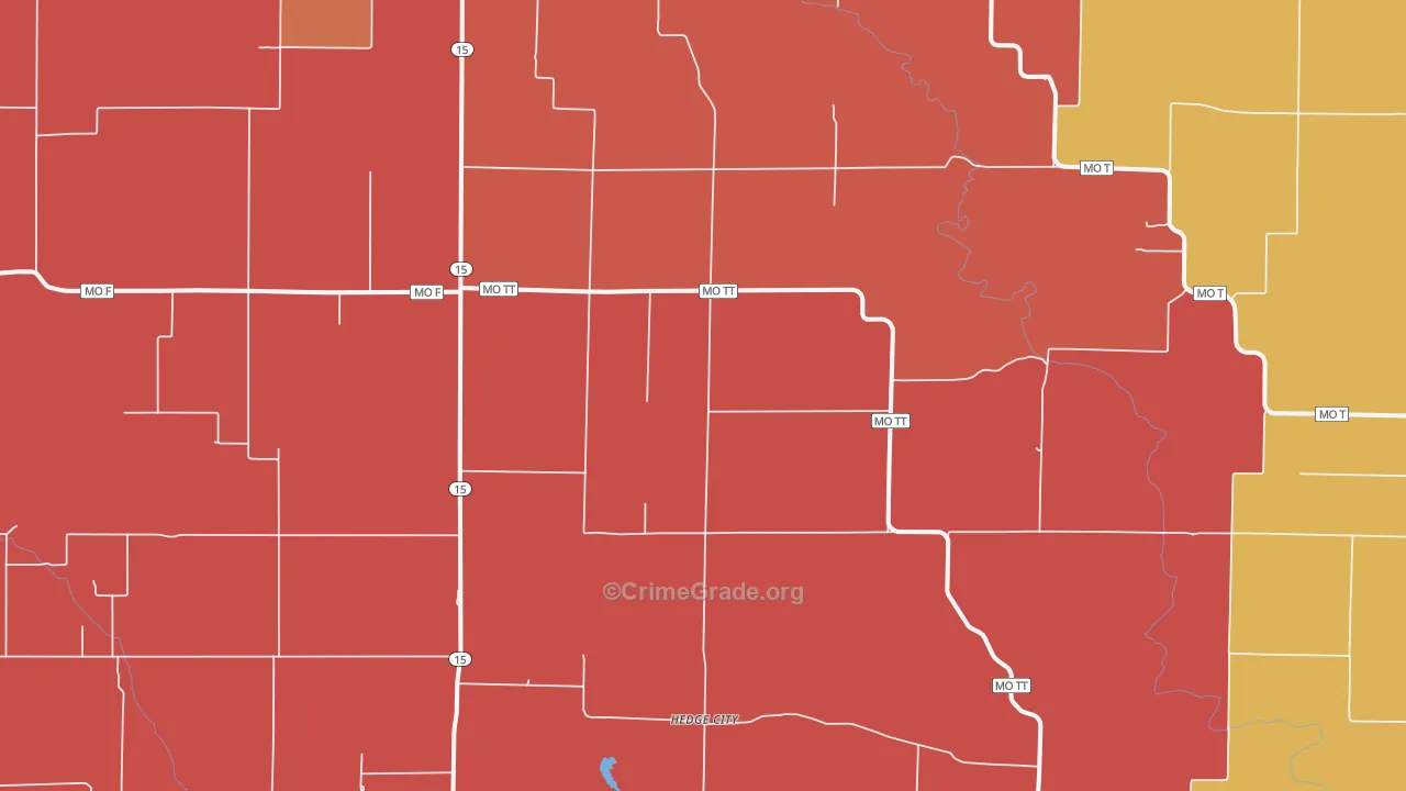 Hedge City, MO Map of Drug-Related Crime Rates