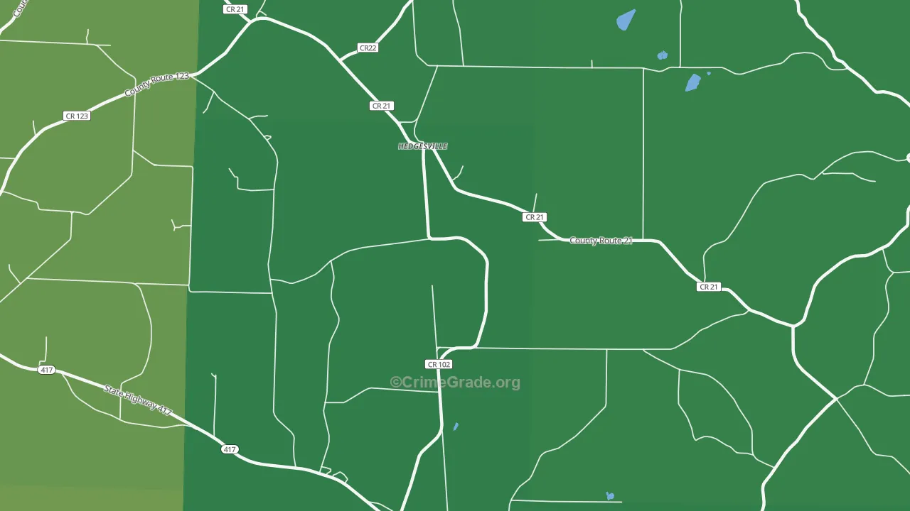 Hedgesville, NY Map of Drug-Related Crime Rates