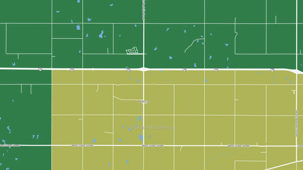 Hedville, KS Map of Drug-Related Crime Rates