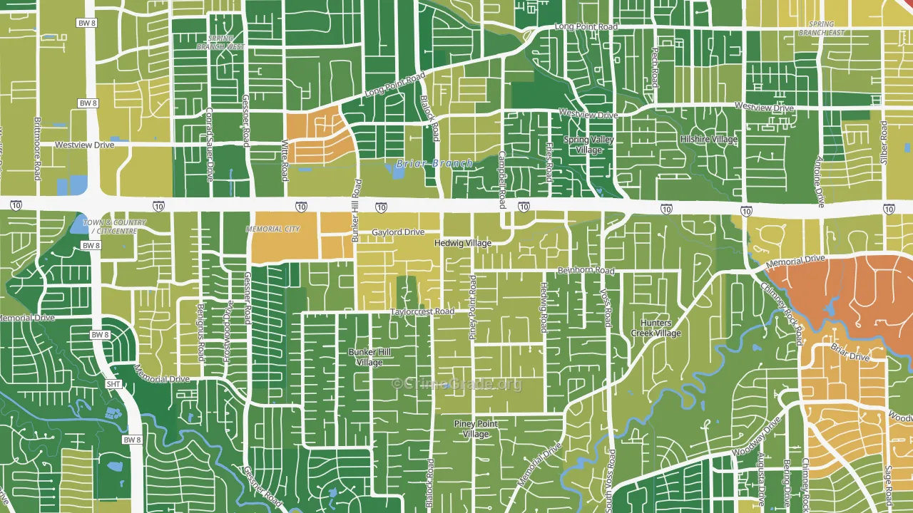 Hedwig Village, TX Map of Drug-Related Crime Rates