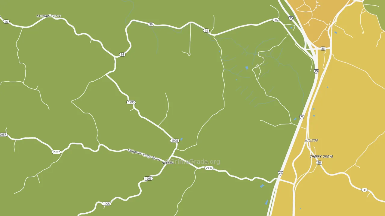 Heekin, KY Map of Drug-Related Crime Rates