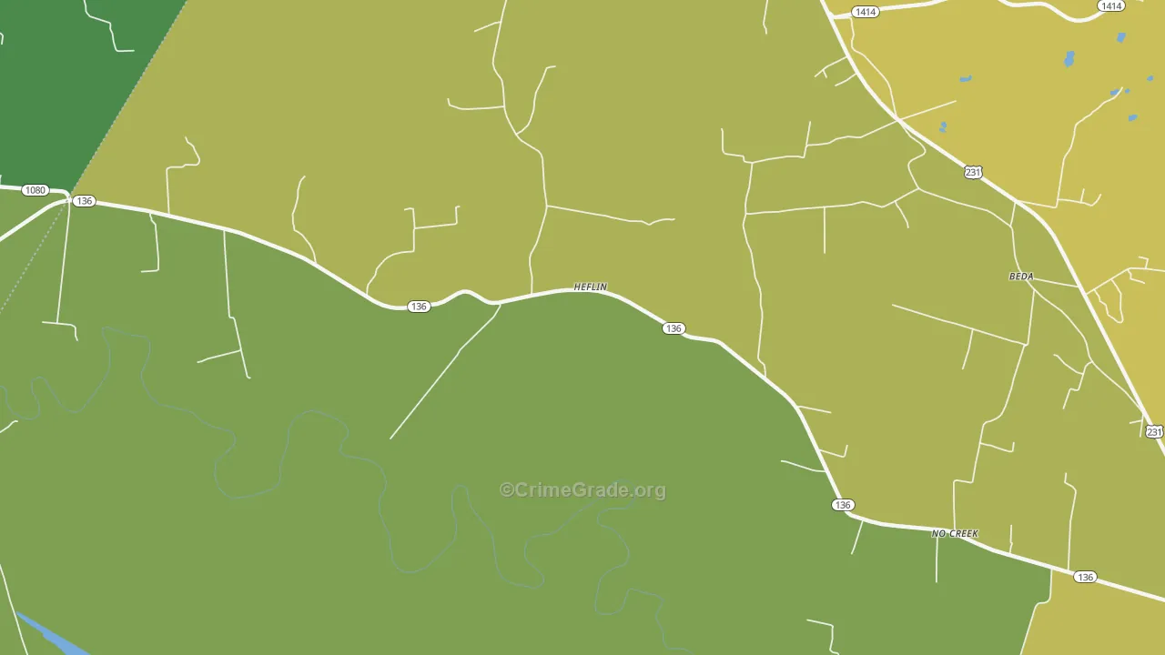 Heflin, KY Map of Drug-Related Crime Rates