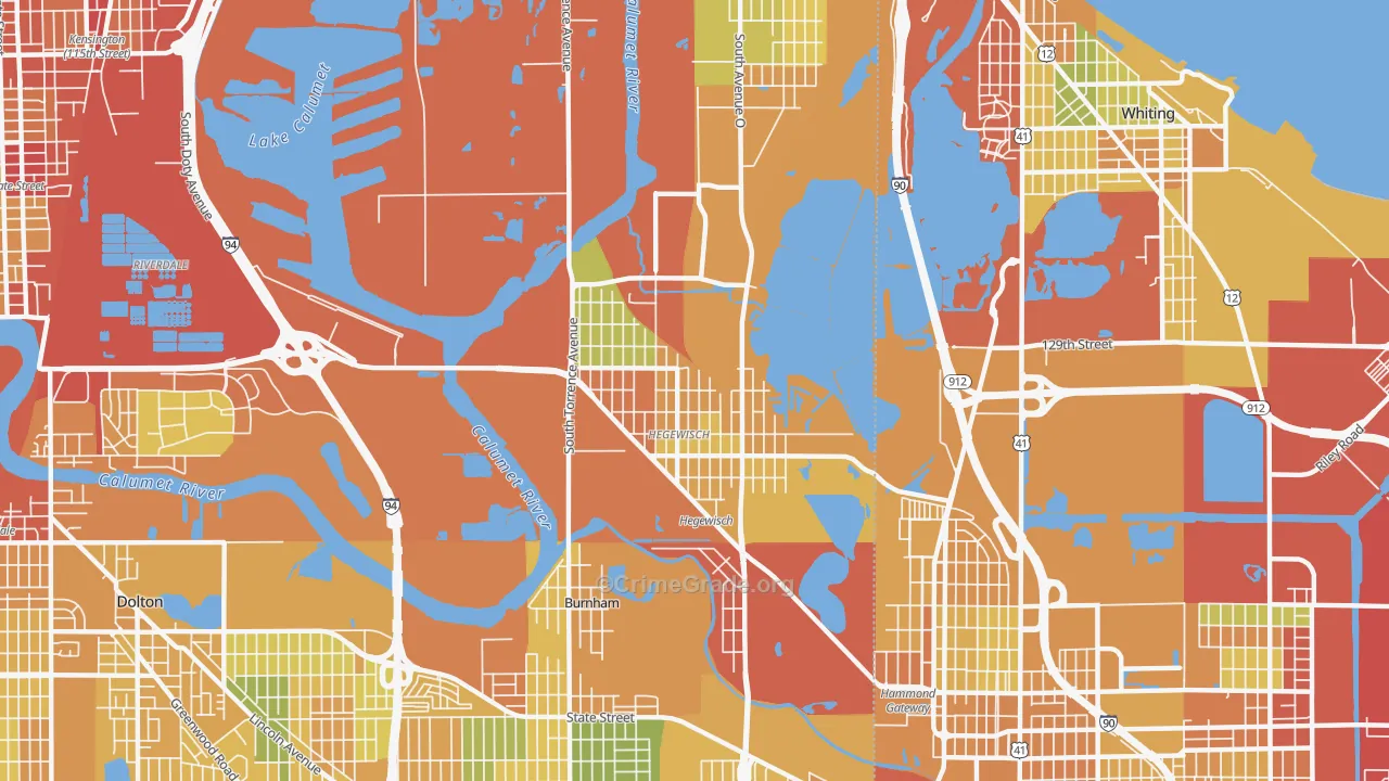 Hegewisch, Chicago, IL Map of Drug-Related Crime Rates