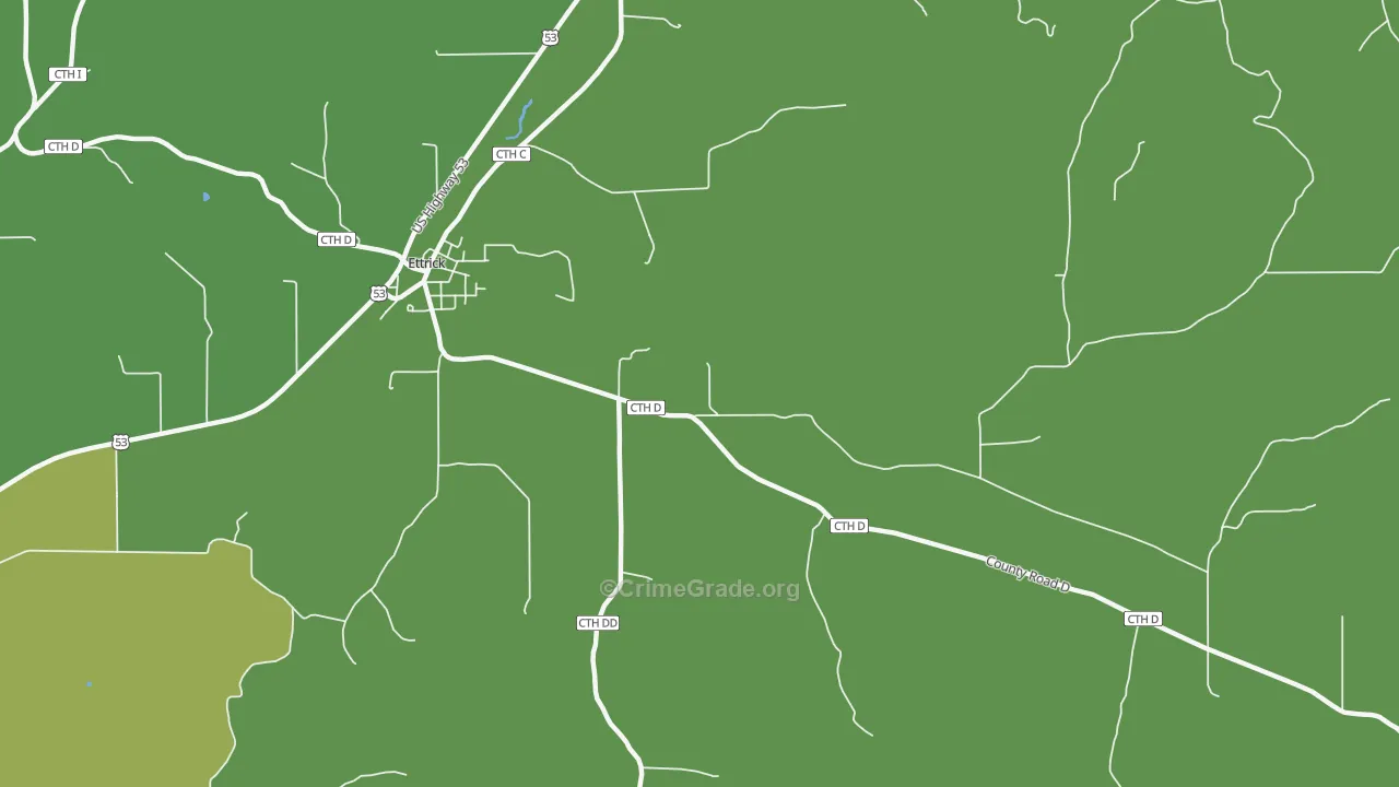 Hegg, WI Map of Drug-Related Crime Rates