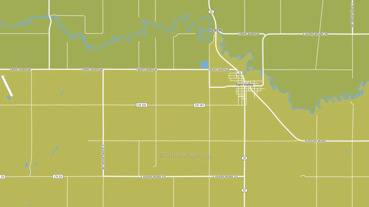 Heiberg, MN Map of Drug-Related Crime Rates