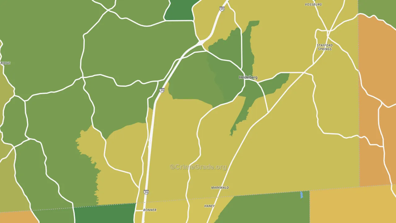Heidelberg, MS Map of Drug-Related Crime Rates