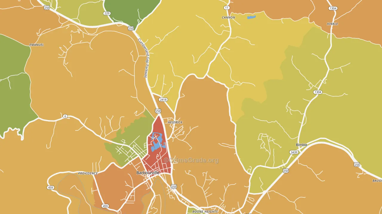 Heidrick, KY Map of Drug-Related Crime Rates